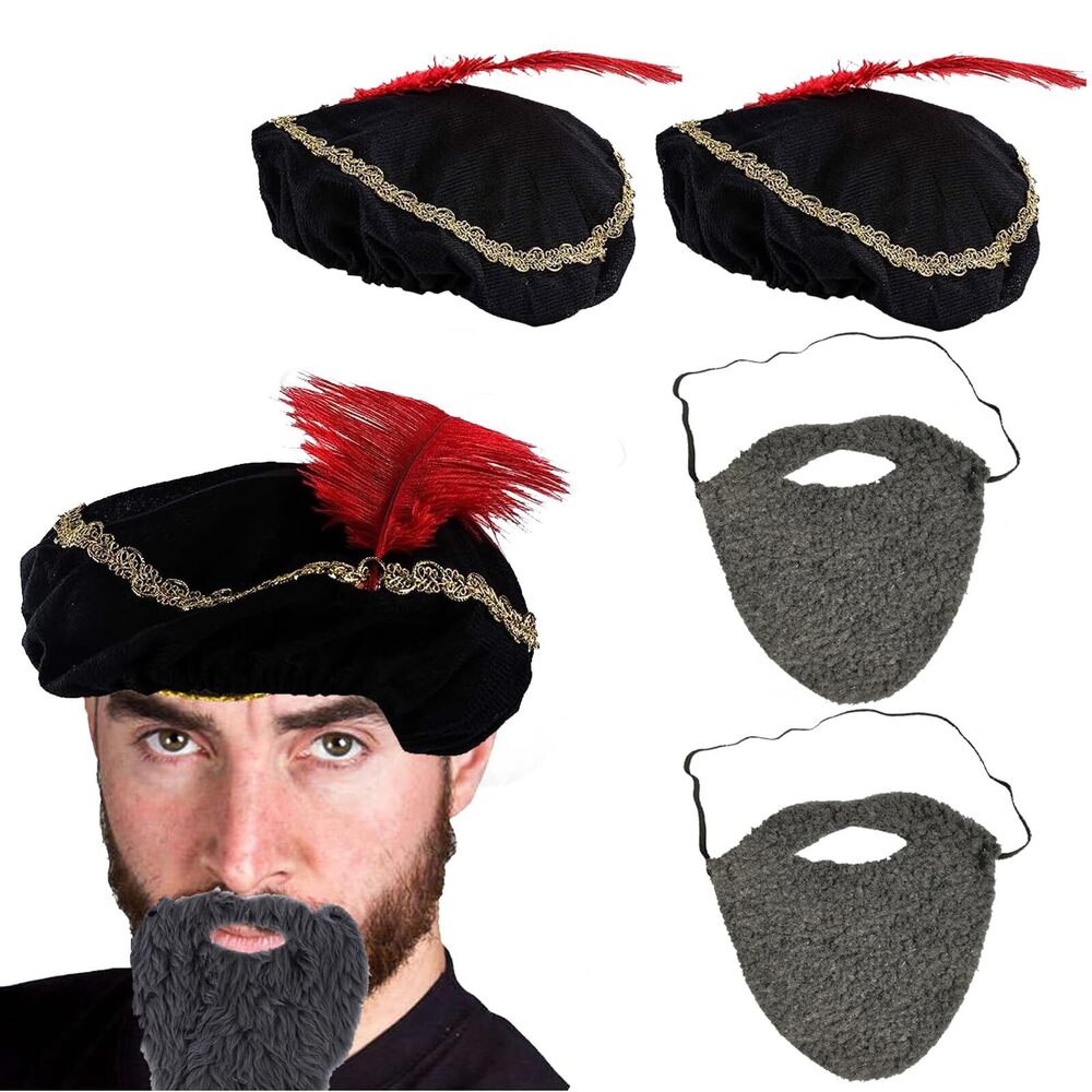 1656 Medieval Hat With Beard, Medieval Renaissance Hat